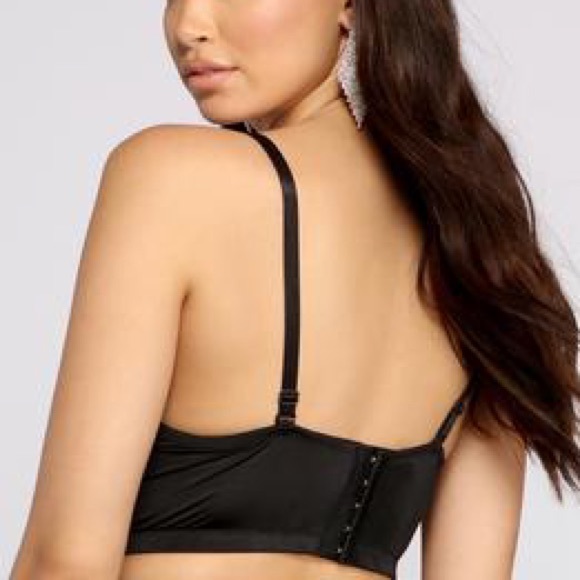 Black & Silver Floral Sequins Bustier - Picture 3 of 3